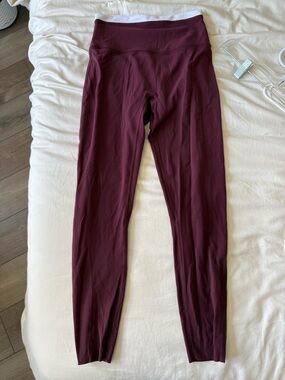 Burgundy High-Waist Leggings